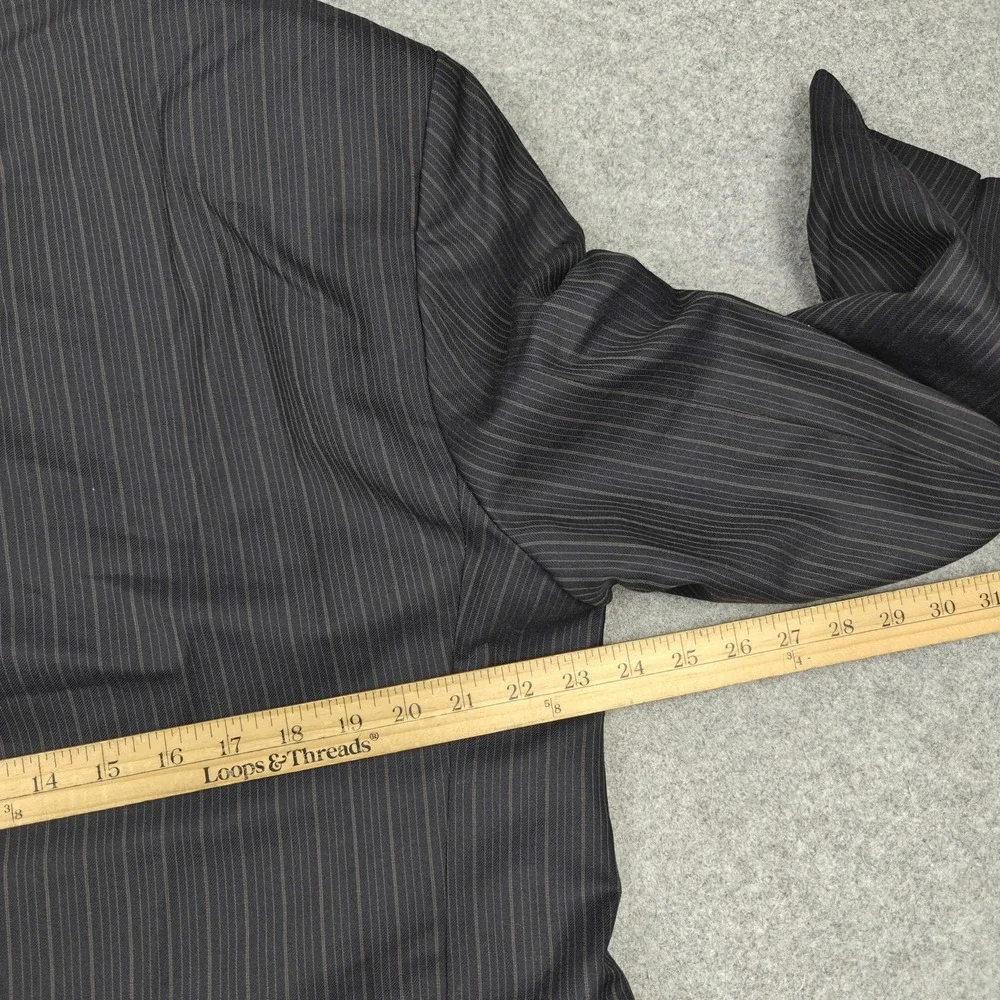 Michael Kors Suit Jacket Mens 44R Gray Pinstripe Wool Two Button Made In Canada
